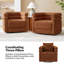 Rakin Modern Boucle Swivel Barrel Chair with One Accent Pillow-1978613858