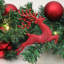 270cm Lighted Faux Poinsettia Garland with Lights