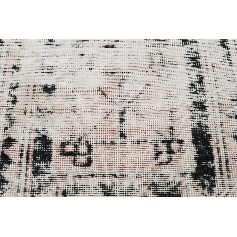 Tapis beige en laine à motif patchwork beige de 33,5 po x 105,5 po