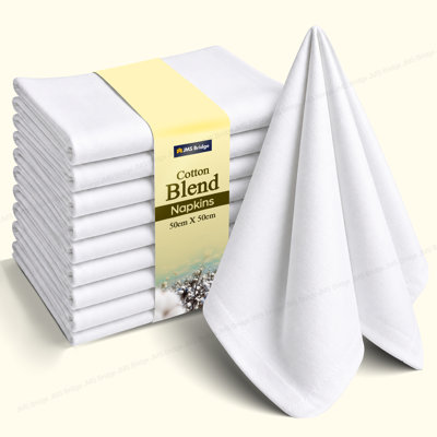 4Pc White Cotton Blend Napkins