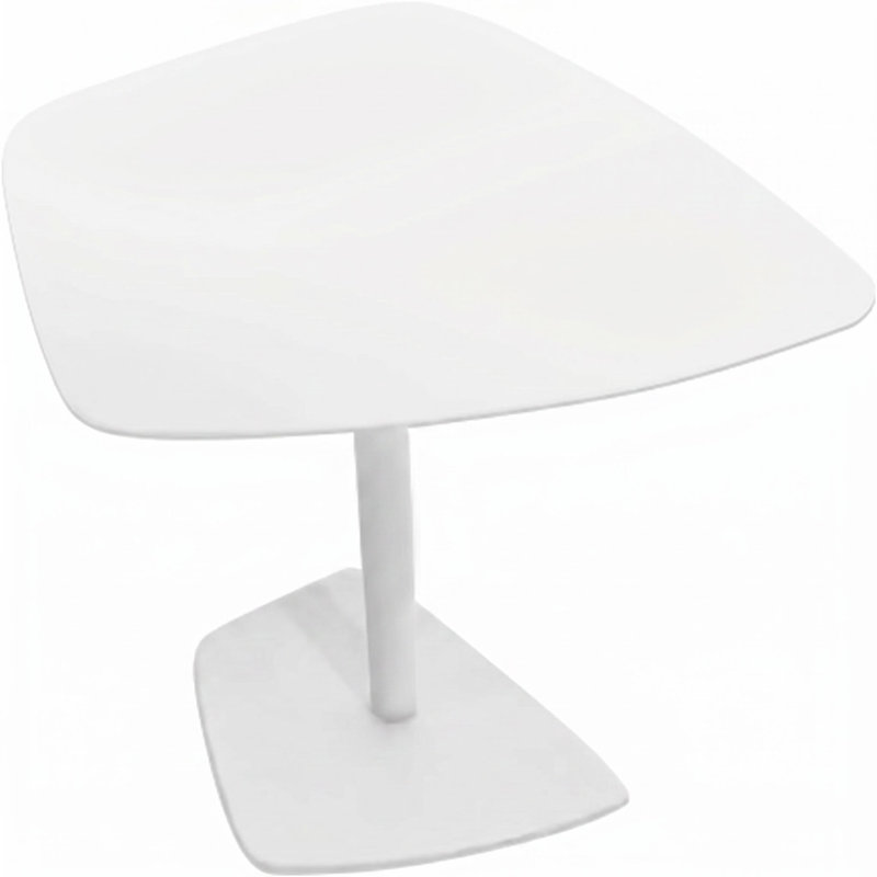 Table d'appoint blanche moderne à piédestal, table de bout autoportante à pieds simples pour la chambre à coucher du salon