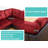 3-Piece Red Flannel And Pvc Modular Sectional Sofa-1547622012