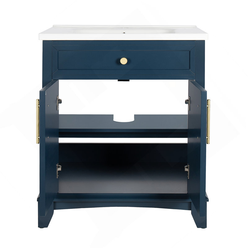 27.8-Inch Bathroom Storage Cabinet With Adjustable Shelves And Durable Moisture-Resistant Construction For Organized Spaces.