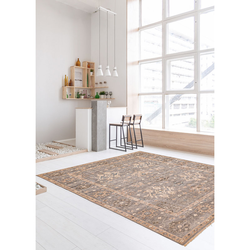 Modern Oushak Grey Rug 8'11" x 12'1"
