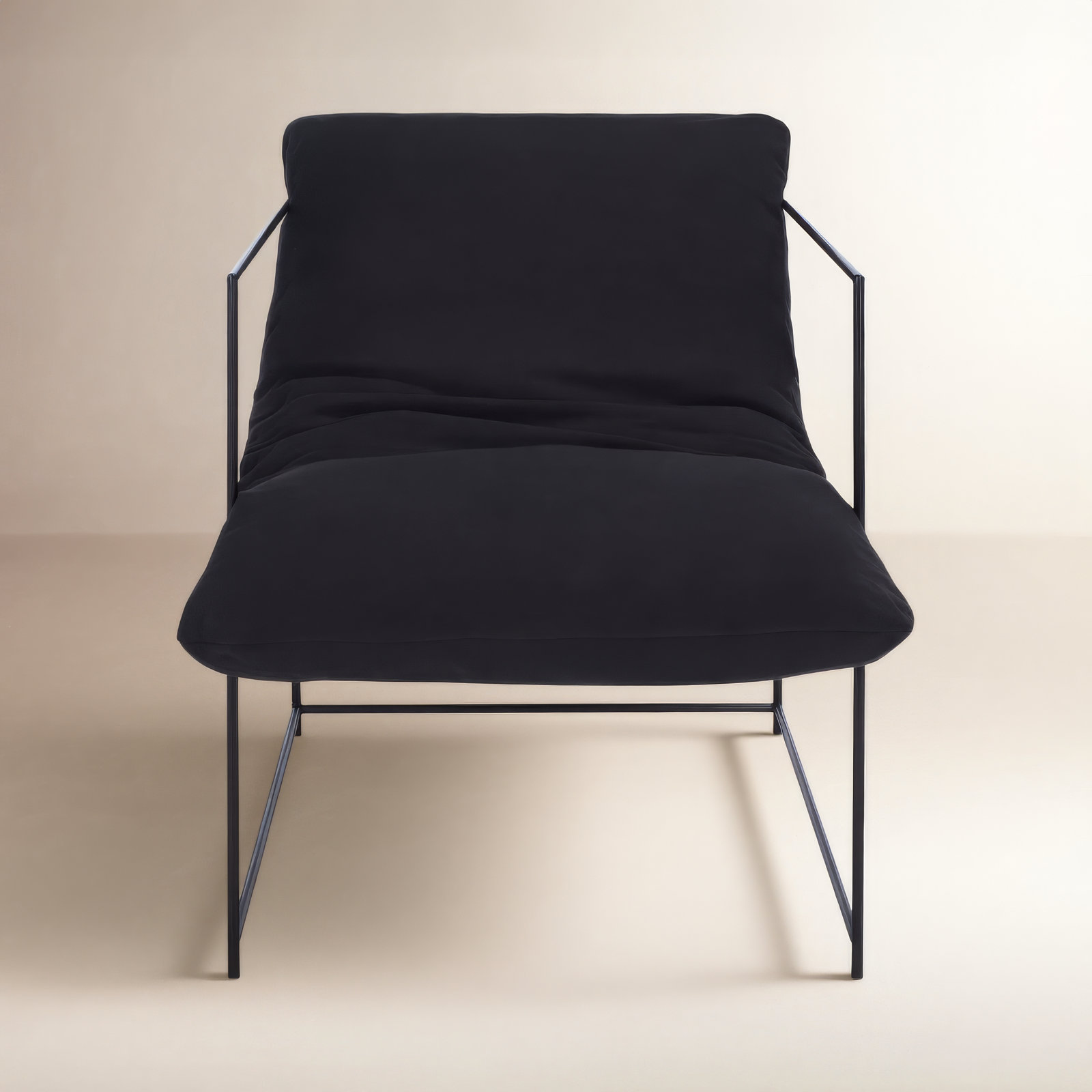 Giulietto Upholstered Armchair, Black Linen