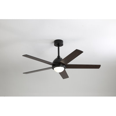 52'' 5 - Julicia Blade Modern Ceiling Fan with LED Light and Wall Switch
