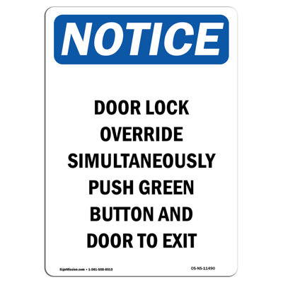 Door Lock Override Simultaneously Sign