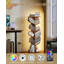 Tree Bookshelf with LED Light, 11 Tier Floor Standing Bookcase, Narrow Wooden Bookcase with Open Cabinets, for Living Room, Bedroom, Home, Office