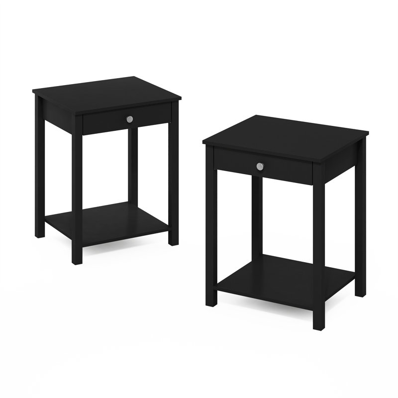 Ensemble de 2 tables d'appoint avec tiroir Montale, chêne noir Montale, Chêne noir