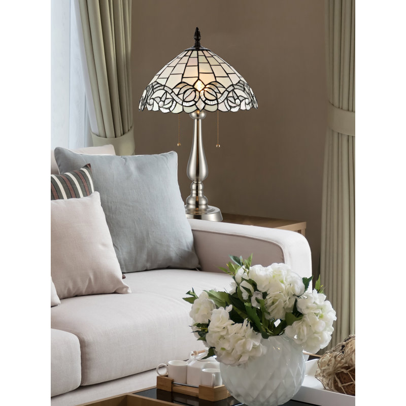 Lampe de table en nickel brossé 23 po Schwab
