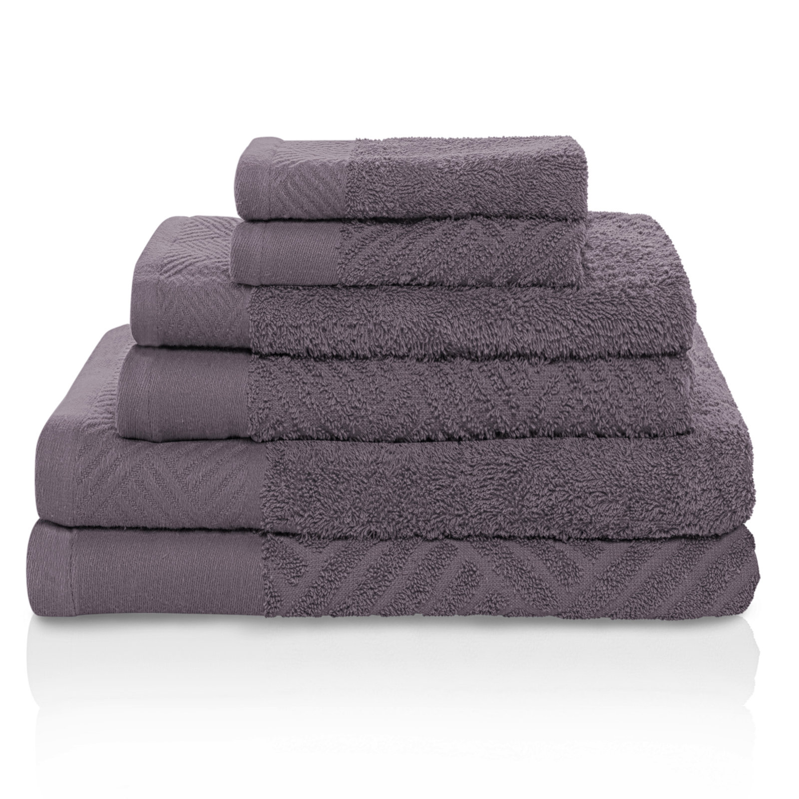 6-Piece Certified Egyptian Cotton Towel Set, Gray