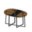 Ensemble de table de salle à manger 7 pièces ovale, plateau en grain de bois fixe et triamine noire avec 6 chaises en similicuir noir, ensemble de table de cuisine moderne pour 6 personnes, idéal pour les petits espaces, appartement, salle à manger-406651340