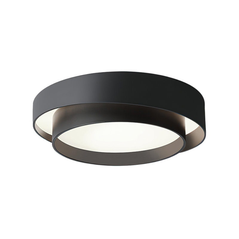 Cadisha 1-Light 40cm Minimalism Acrylic LED Flush Mount Ceiling Light, 6000K, Matte Black