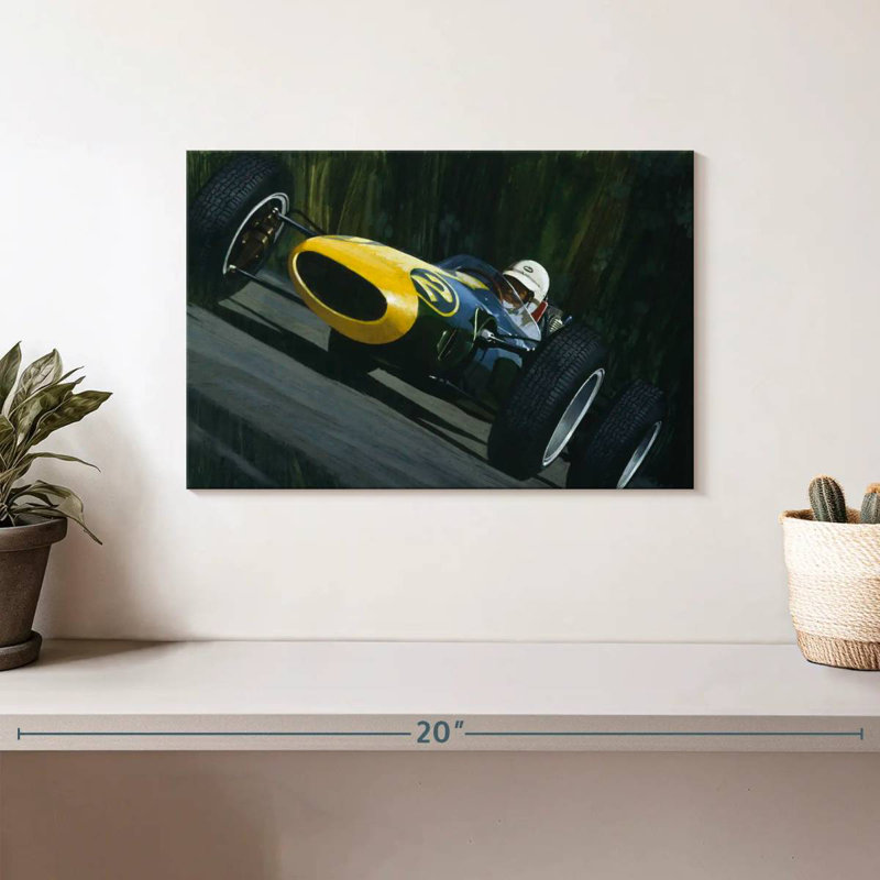 Voiture de course bleue Mehar, H 8 po x l 12 po