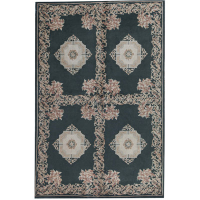 Hand-Knotted High-Quality Green Area Rug