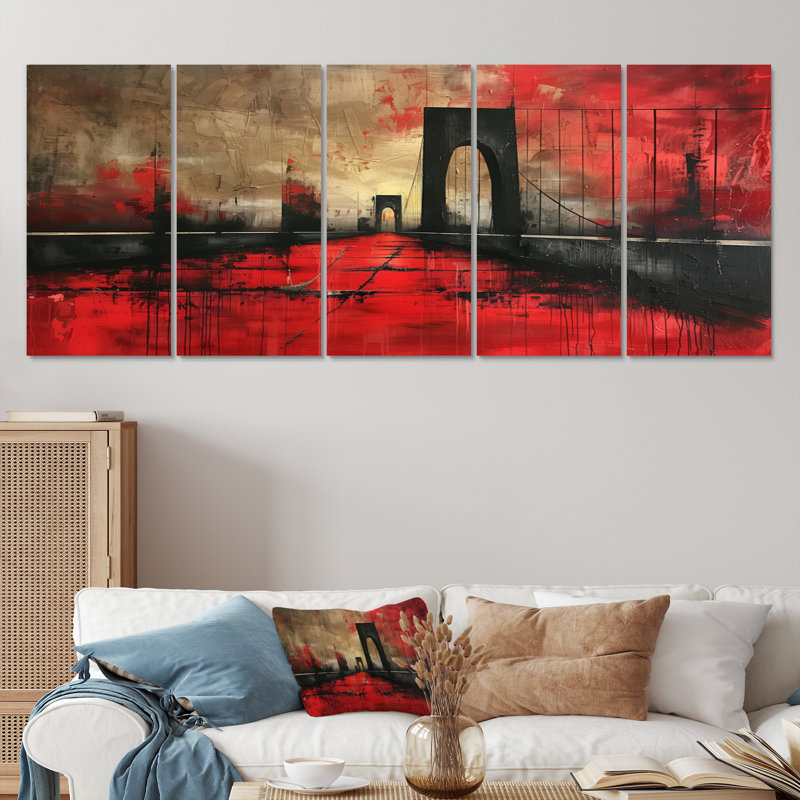 «Black Bridge», art mural noir, H 32 po x l 80 po