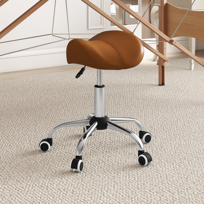 Fauteuil de salon pour spa, fauteuil de beauté avec roues pivotantes, brun