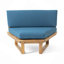 Chaise de coin avec table basse Mirabelle, bleu sarcelle