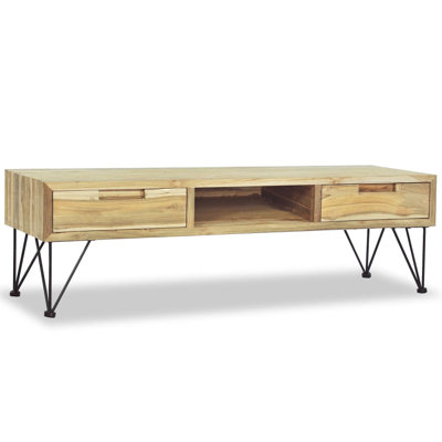 Meuble télé 47,2 po x 13,8 po x 13,8 po Teck massif