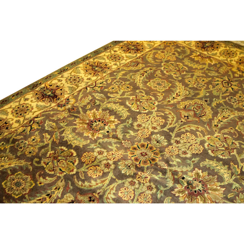 Hand Knotted Wool Oriental Area Rug in Rust And Ivory