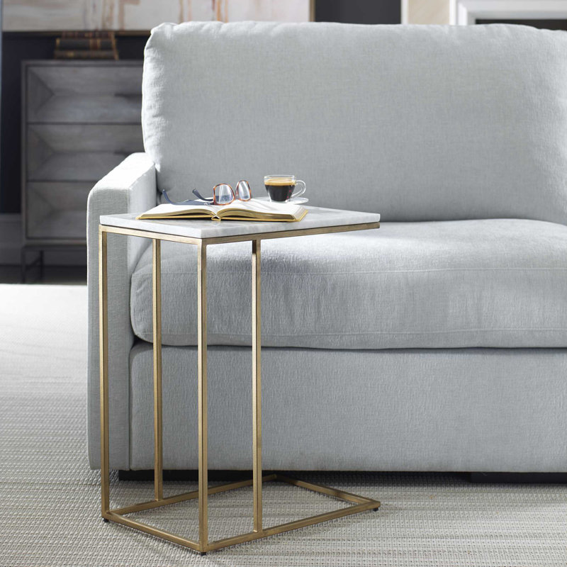 Clinton Marble End Table, Brass