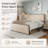 Alviera Modern Upholstered Bed Frame with Headboard & Footboard, Queen Size Platform Bed with Under Bed Storage, 800 lb Capacity, Beige-1858473809