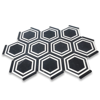 9" x 8" Marble Honeycomb Mosaic Wall & Floor Tile