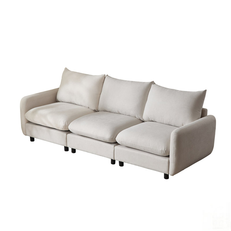 Canapé modulaire 3 pièces à combinaison libre, structure robuste et sièges confortables pour des arrangements flexibles