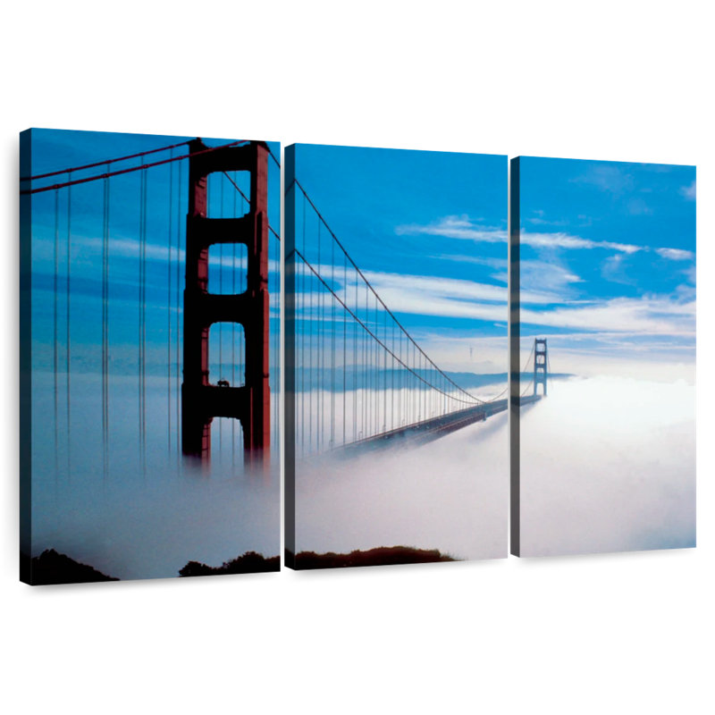 Lilie Golden Gate Bridge dans la brume, H 28 po x l 45 po
