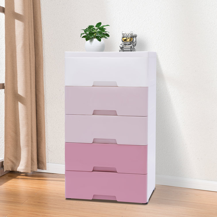 5-Layer Plastic Clothes Drawer Cupboard Stackable Storage Drawers