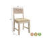 Ensemble de deux chaises d'appoint de salle à manger rembourrées en tissu brun et blanc