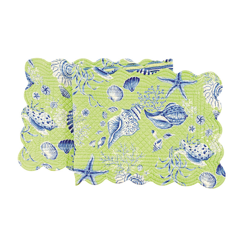 Chemin de table de coquillage vert