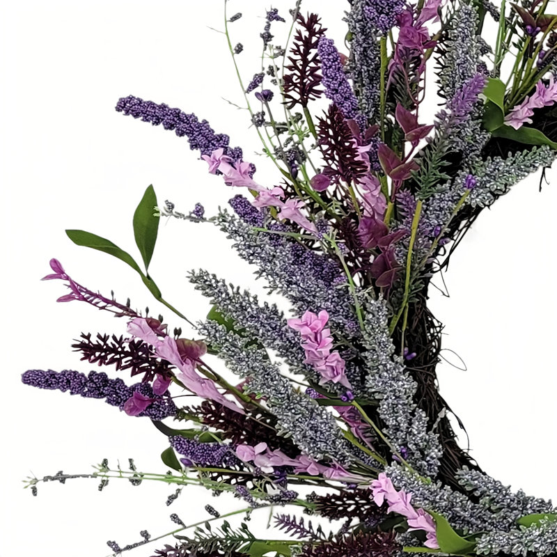 24" Lavender Floral Spring Wreath