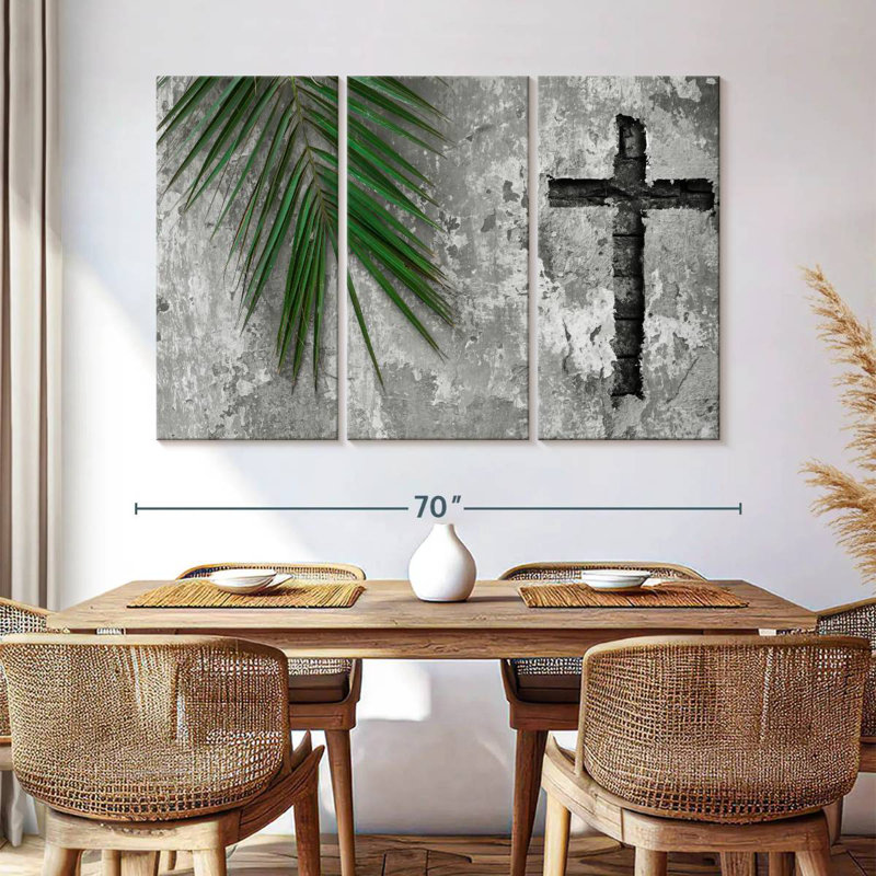 Adella Grunge Cross, 42" H x 65" W