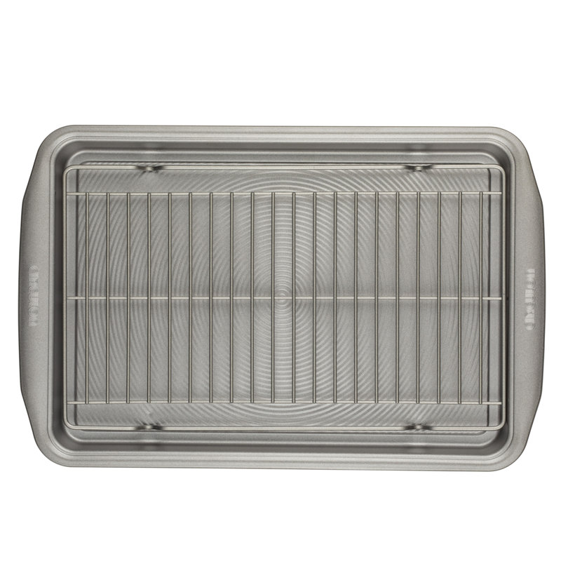 Circulon Bakeware Baking Sheet Pan and Cooling Rack Set, 3-Piece, Silver