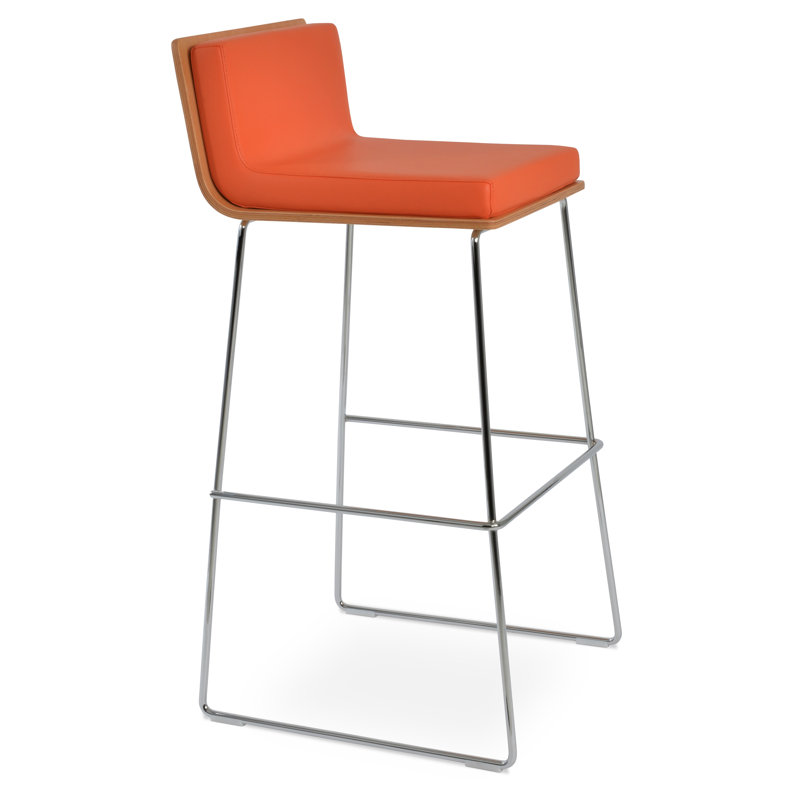 Tabouret de comptoir de bar à filet Dallas, Tabouret de comptoir (siège d'une hauteur de 25,5, Orange