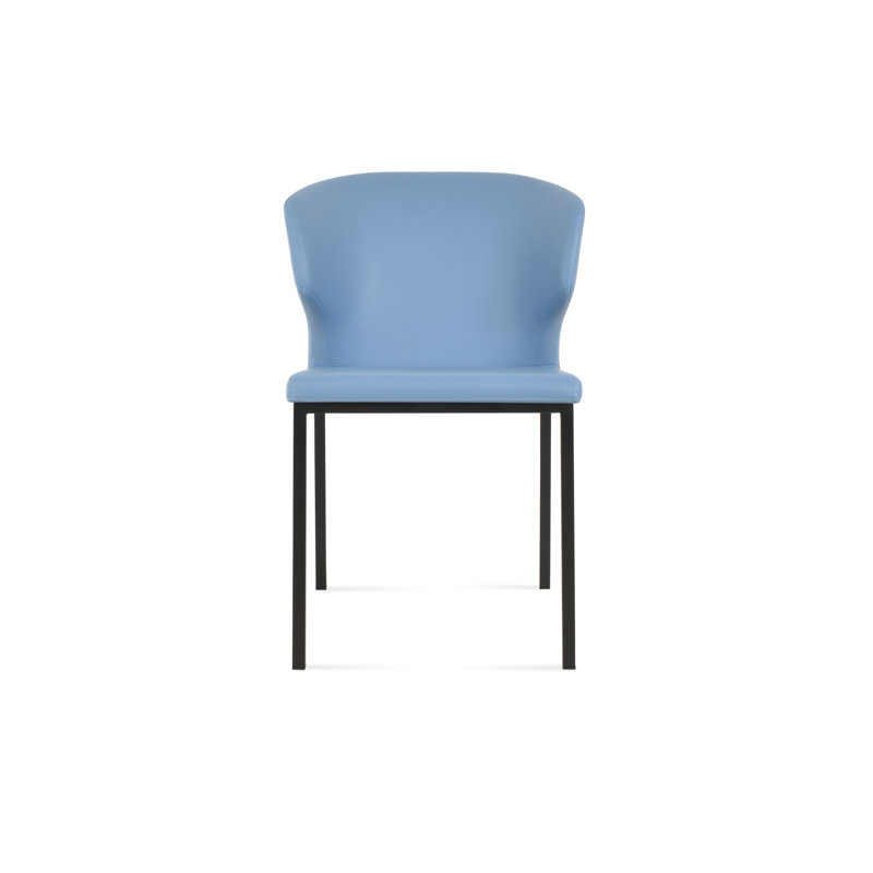 Chaise d'appoint rembourrée Amed, Noir, Bleu