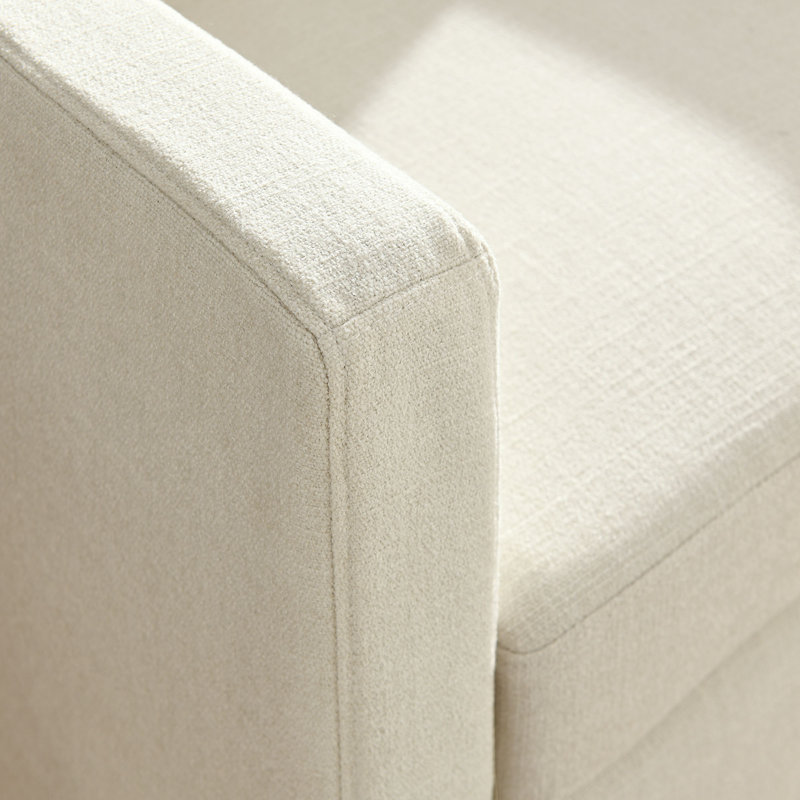 Serene Fabric Slipcovered Swivel Armchair, Salt Fabric