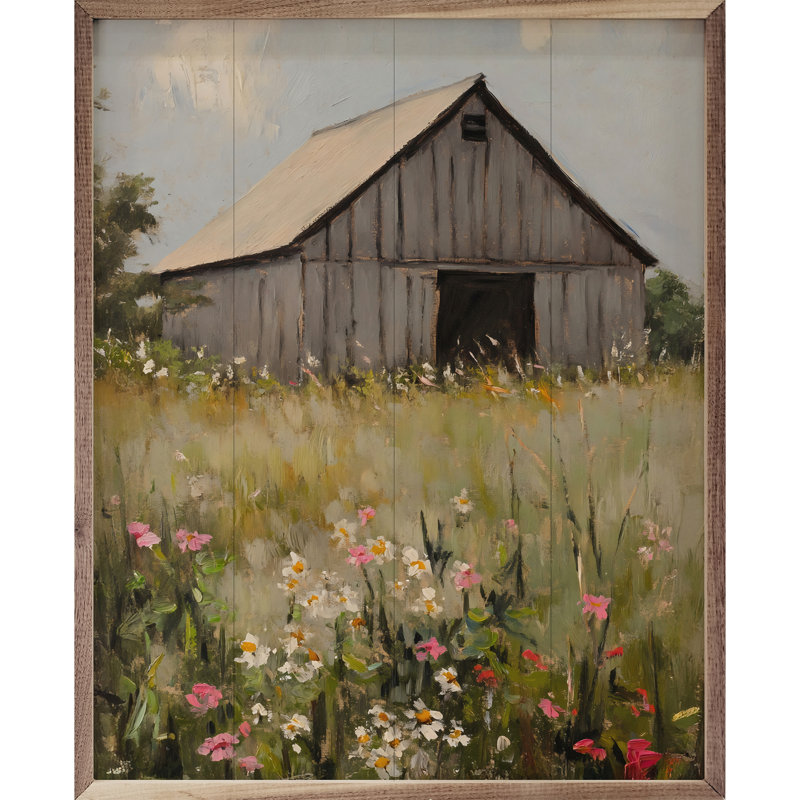 Vieille grange florale par Franklyn Gregory, H 40 po x l 32 po