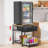 Mobile Mini Fridge Stand With Storage, Height-Adjustable Mini Beverage Fridge Table, Coffee Bar