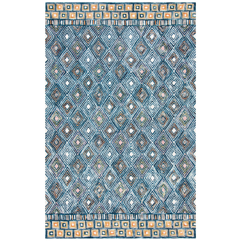 Tapis géométrique en laine touffeté à la main Deyoung, Rectangle 3 pi x 5 pi