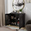 Buffet moderne cannelé, noir-253864116