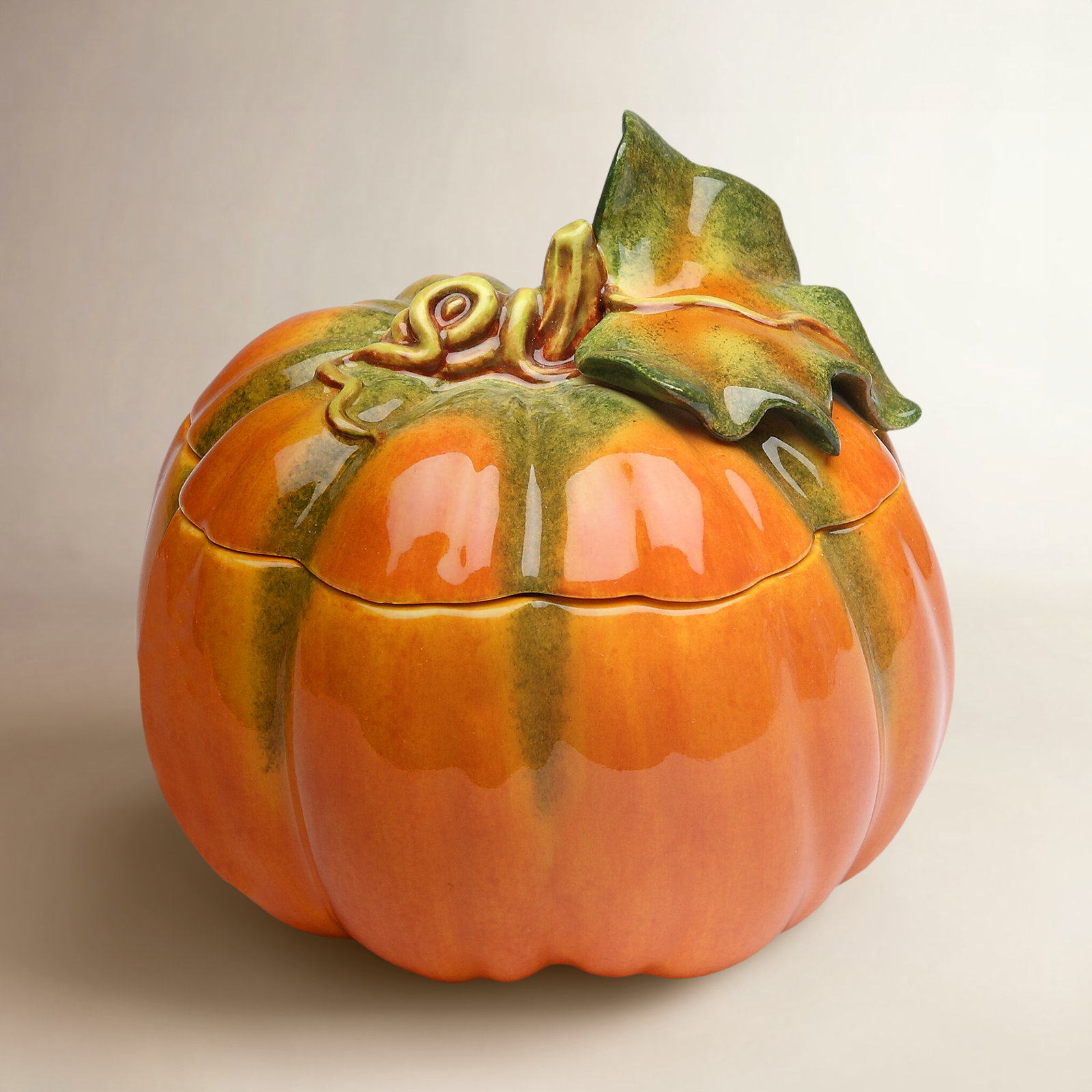 Brevard Small Ceramic Pumpkin Box