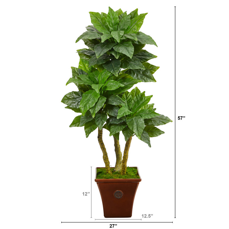 57 po Arbre artificiel nid d'oiseau en pot brun résistant aux rayons UV (intérieur / extérieur)