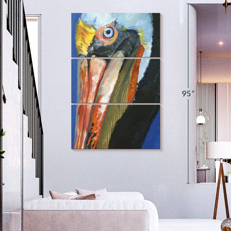Pélican vibrant Brampt I, H 38 po x l 24 po
