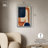 Blue With Cream Canvas Midcentury Abstract Wall Art by Art Remedy-104321235-111664686