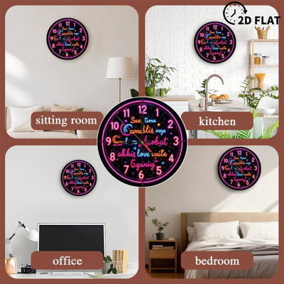 Neon Clock Wall Art Home Decor