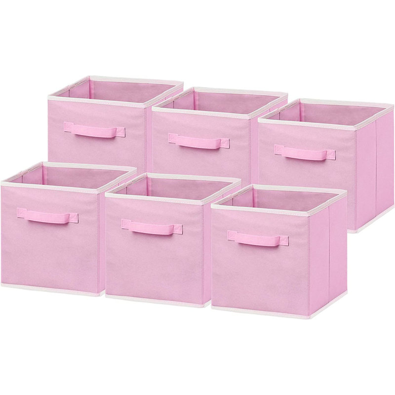 Ensemble de bacs de rangement en tissu, Rose