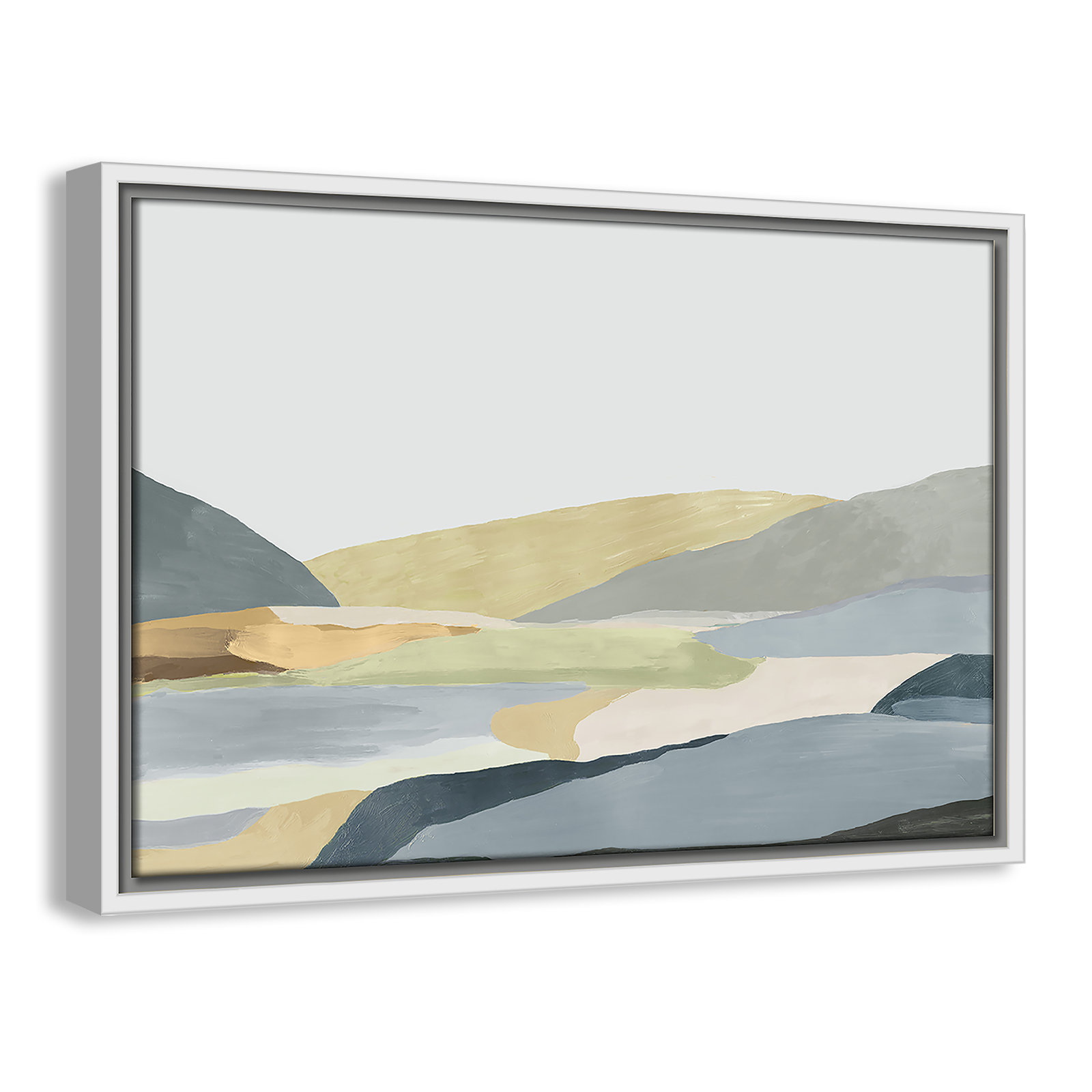 Blair "Warm Hills II" Painting, White Canvas, 13.5" H x 19.5" W x 2" D