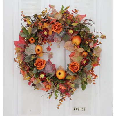 Couronne en mousse Autumn Rose 24 po